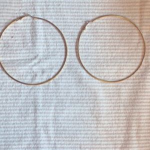 Large gold toned hoops